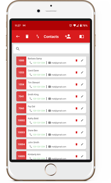 digital mailbox app contacts screenshot